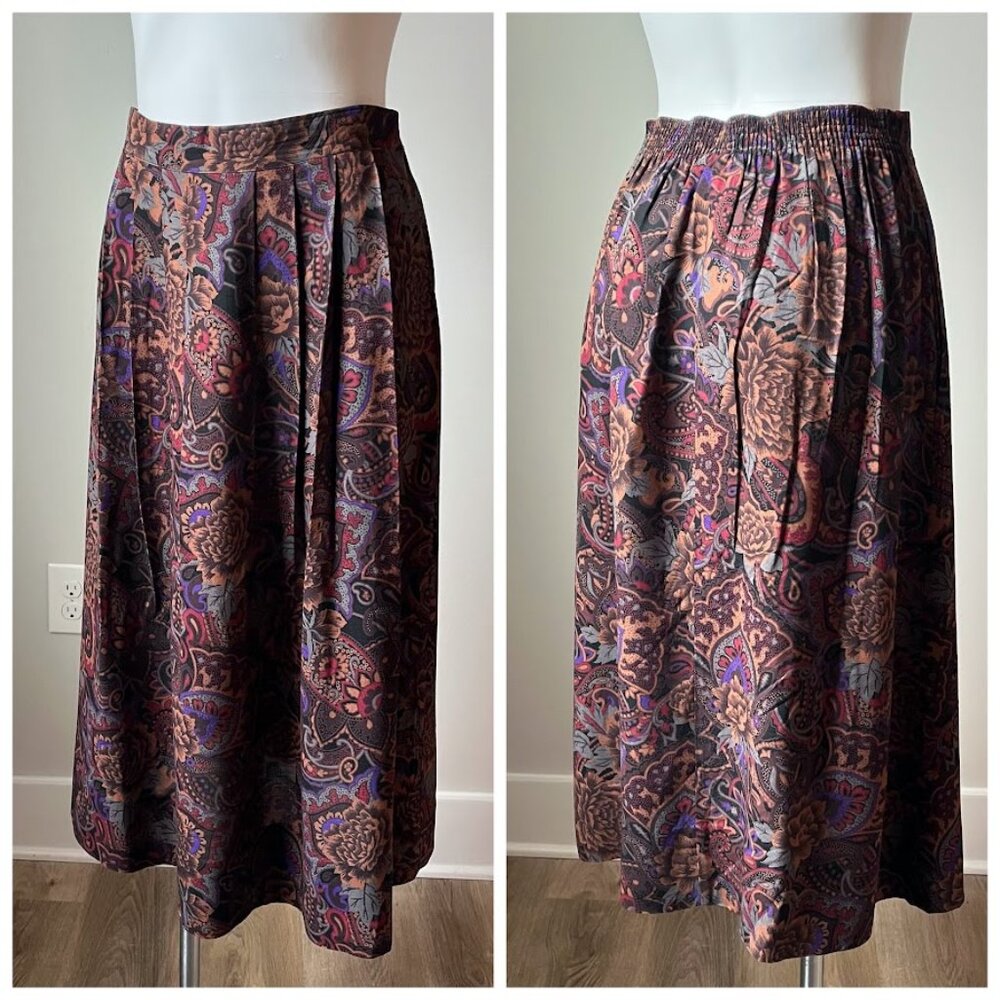90's Paisley rayon skirt